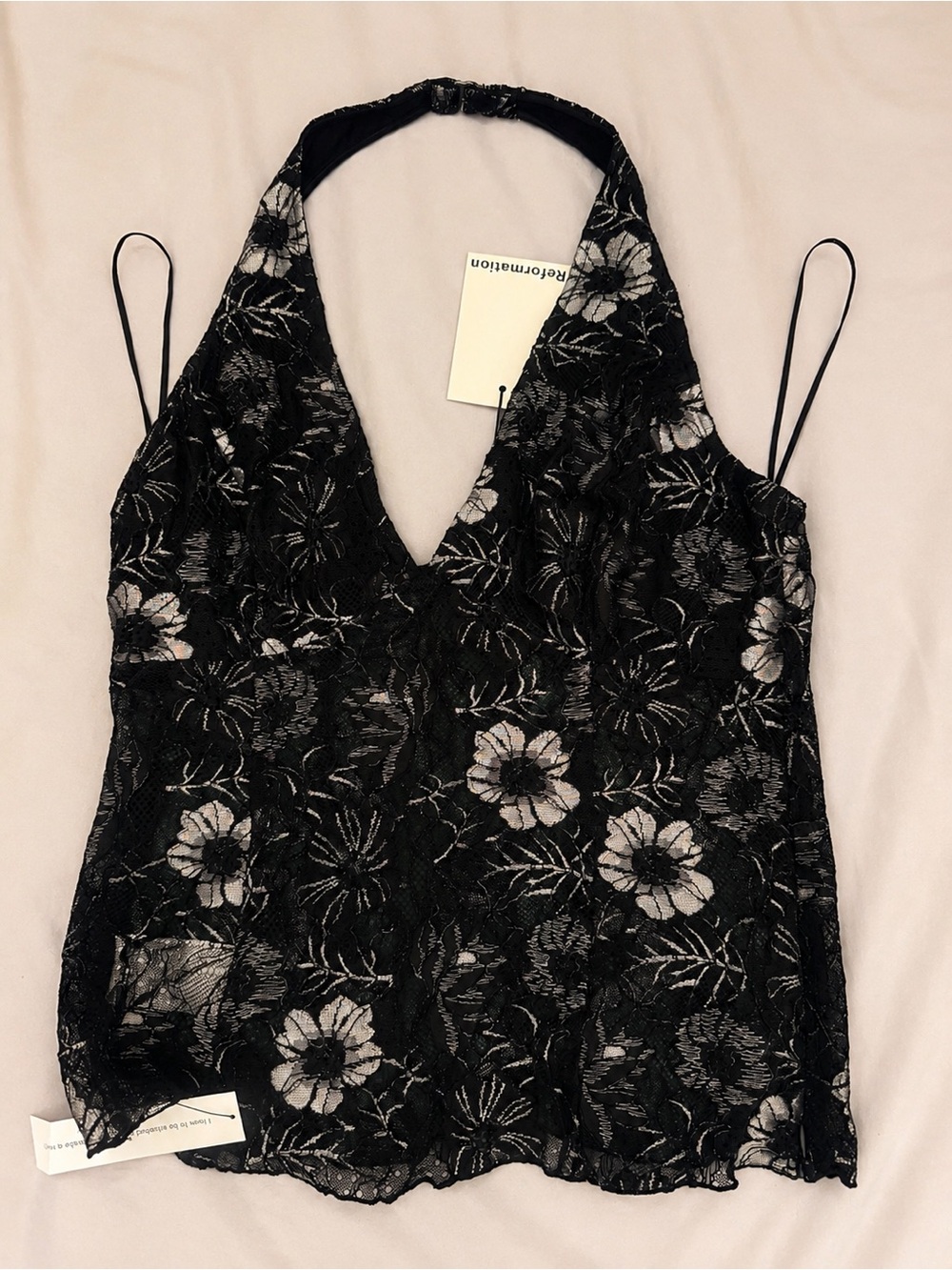 Reformation black Floral Cami Top- Floral print V-Neck